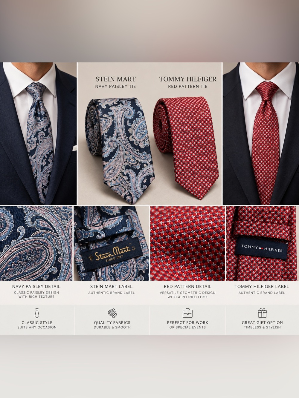 Stein Mart Men's Paisley & Patterned Ties NWT